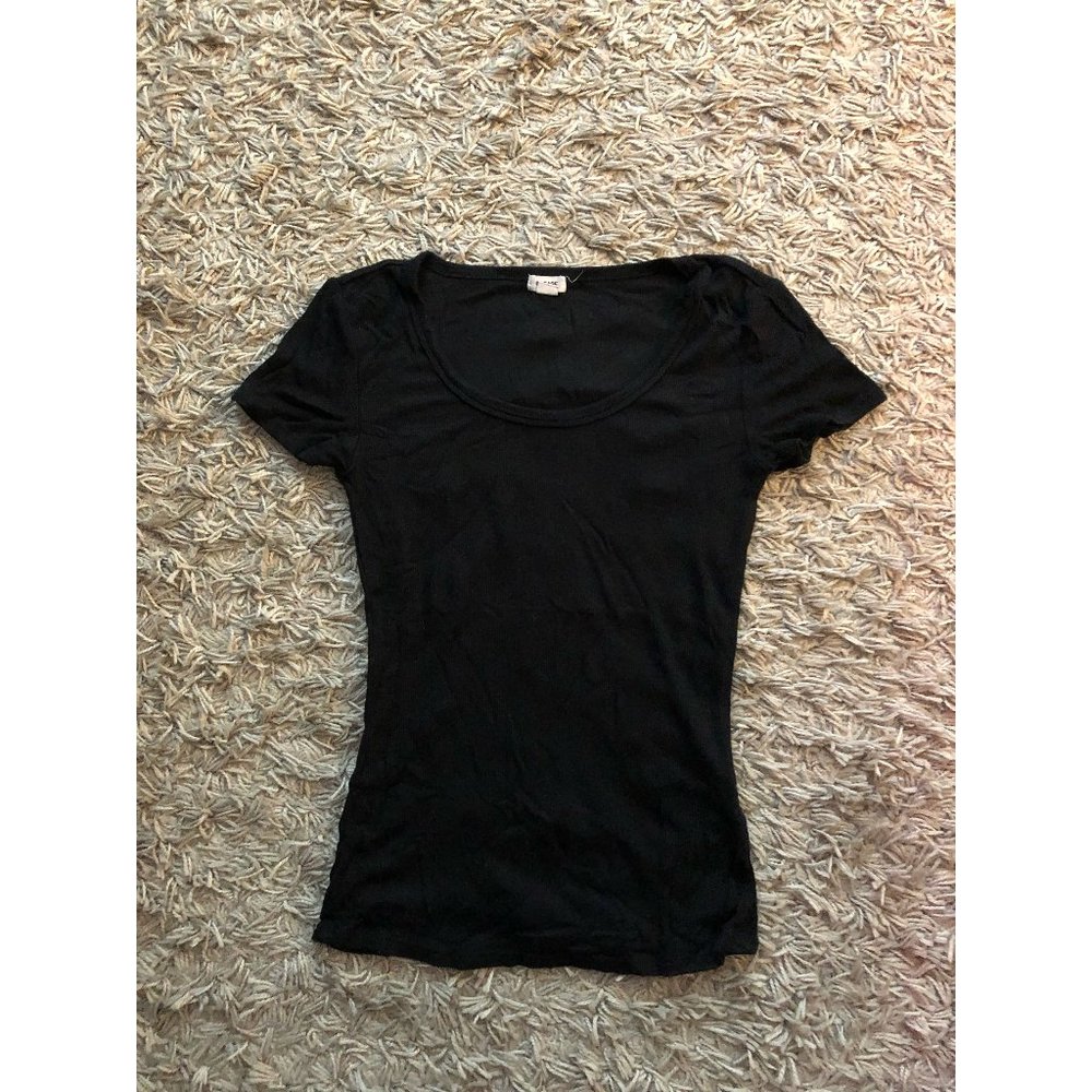 Ribbed Black Tee XS